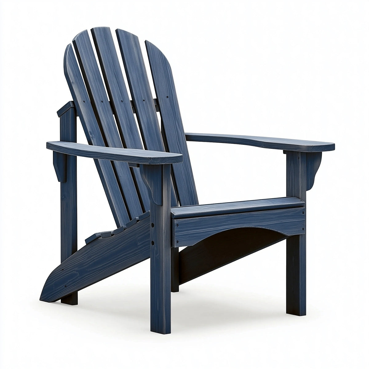 Fauteuil Adirondack 79 x 86 x 98 cm en bois bleu marine pour extérieur à dossier incliné
