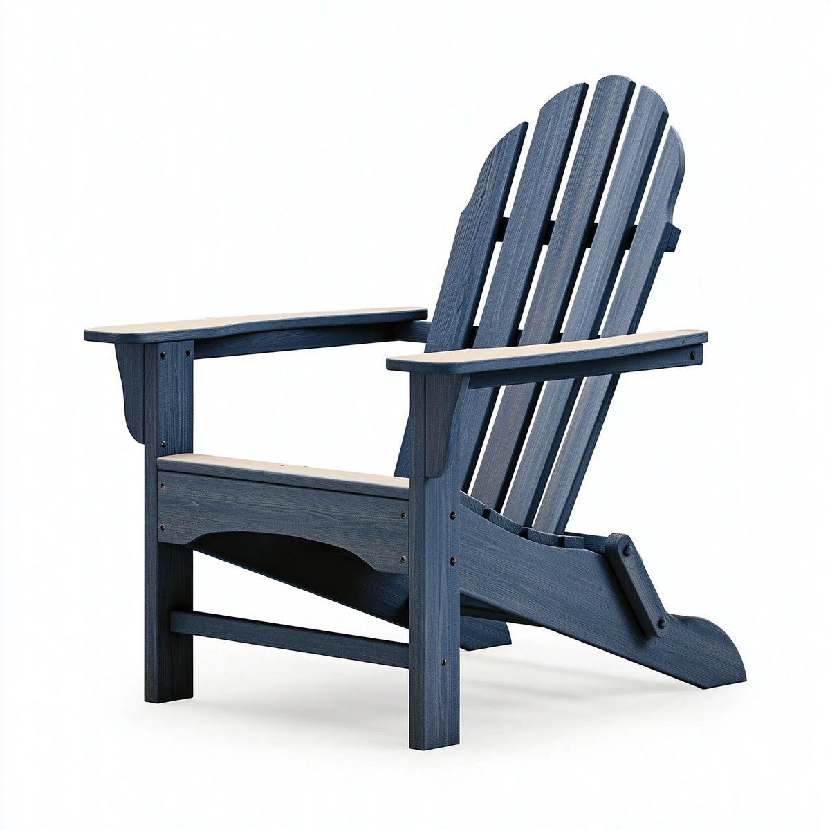 Fauteuil de jardin Adirondack 88 x 80 x 98 cm en plastique bleu foncé à dossier incliné