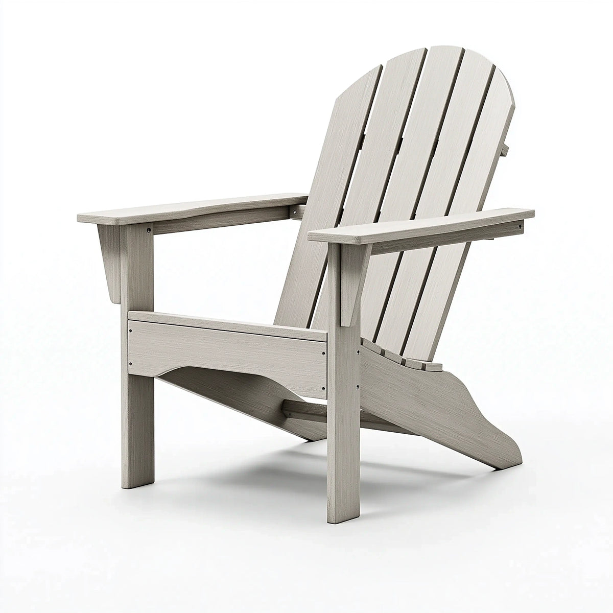 Fauteuil Adirondack 83 cm en matière synthétique grège pour extérieur avec dossier incliné