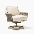 Fauteuil pivotant 78 x 79 x 95 cm en textile beige avec cordage tressé style contemporain