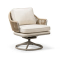 Fauteuil pivotant 82 x 82 x 90 cm tissu beige structure métallique tressée style contemporain